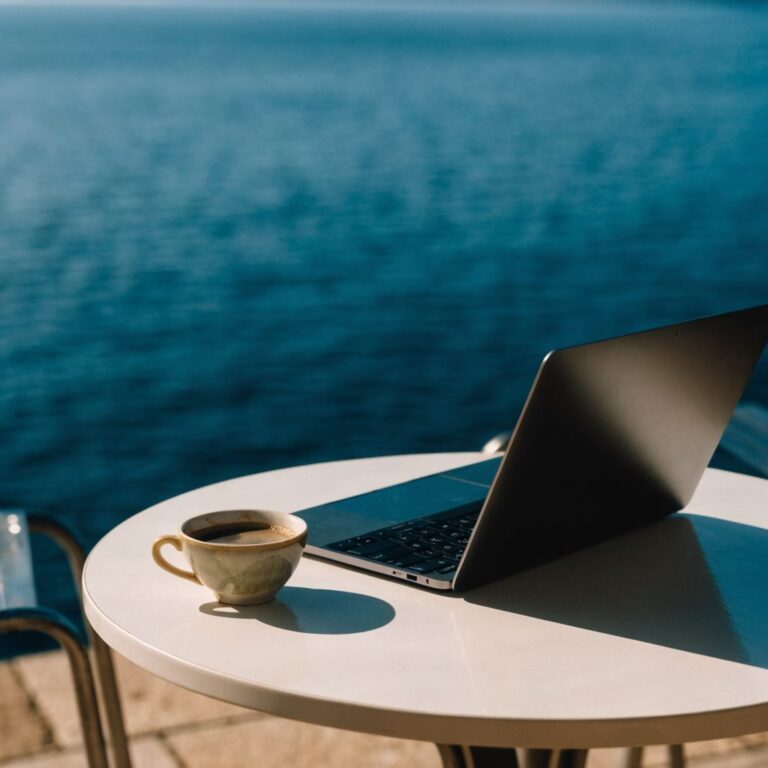 Publicación de Instagram: amanecer sobre el mar desde la terraza